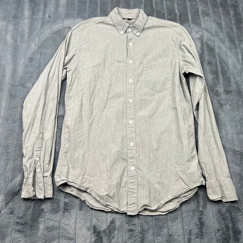 J. Crew Mercantile Flex Button Down Shirt Mens MT Medium Tall Grey Long Sleeve